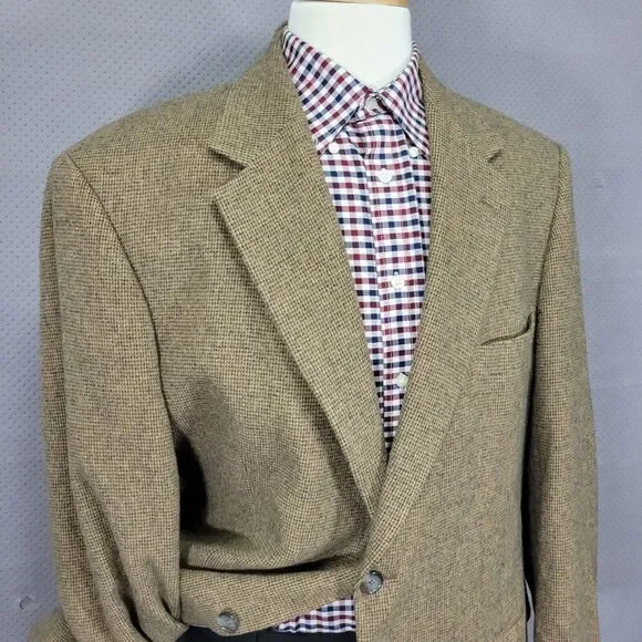 Chereskin Men's Sport Coat Blazer Two Button‎ Brown Camel Hair Size 46R